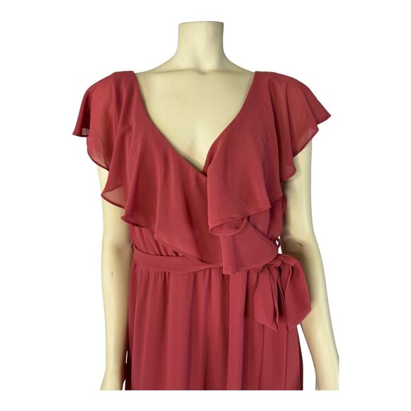Baltic Born Katya Ruffle Maxi Dress Rosewood Tie Waist dress size XXXL - Picture 5 of 12